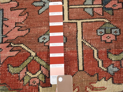 Red 8'7" x 12'0" Antique Hand knotted Wool Rug - Sku: O080052