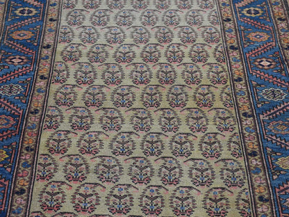 Yellow 4'0" x 10'3" Antique Hand knotted Wool Rug - Sku: O080058