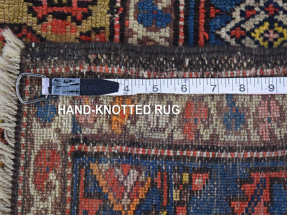 Yellow 4'0" x 10'3" Antique Hand knotted Wool Rug - Sku: O080058