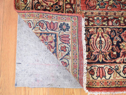 Red 7'10" x 9'10" Antique Hand knotted Wool Rug - Sku: O080064