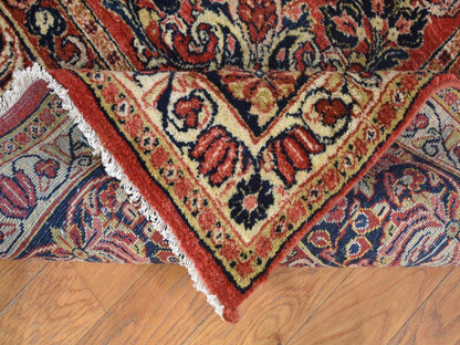 Red 7'10" x 9'10" Antique Hand knotted Wool Rug - Sku: O080064