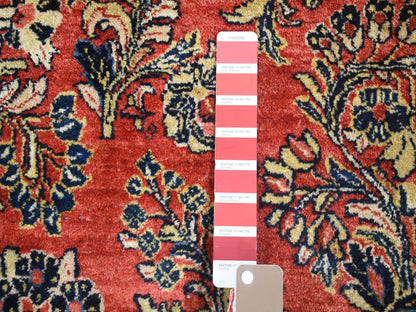 Red 7'10" x 9'10" Antique Hand knotted Wool Rug - Sku: O080064