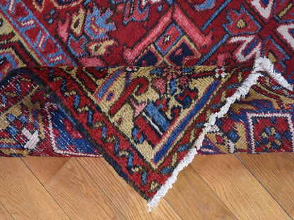 Red 7'4" x 9'9" Traditional Hand knotted Wool Rug - Sku: O080069