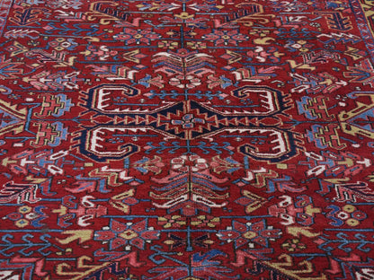 Red 7'4" x 9'9" Traditional Hand knotted Wool Rug - Sku: O080069