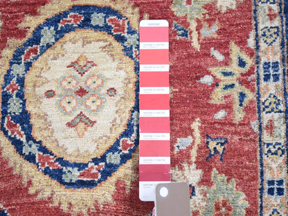 Red 5'0" x 6'6" Oushak / Peshawar Hand knotted Wool Rug - Sku: O080078