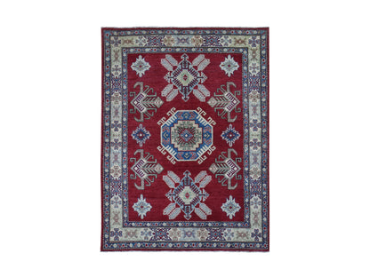 Red 5'3" x 7'1" Tribal Hand knotted Wool Rug - Sku: O080083
