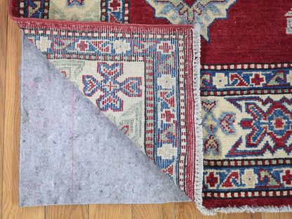 Red 5'3" x 7'1" Tribal Hand knotted Wool Rug - Sku: O080083