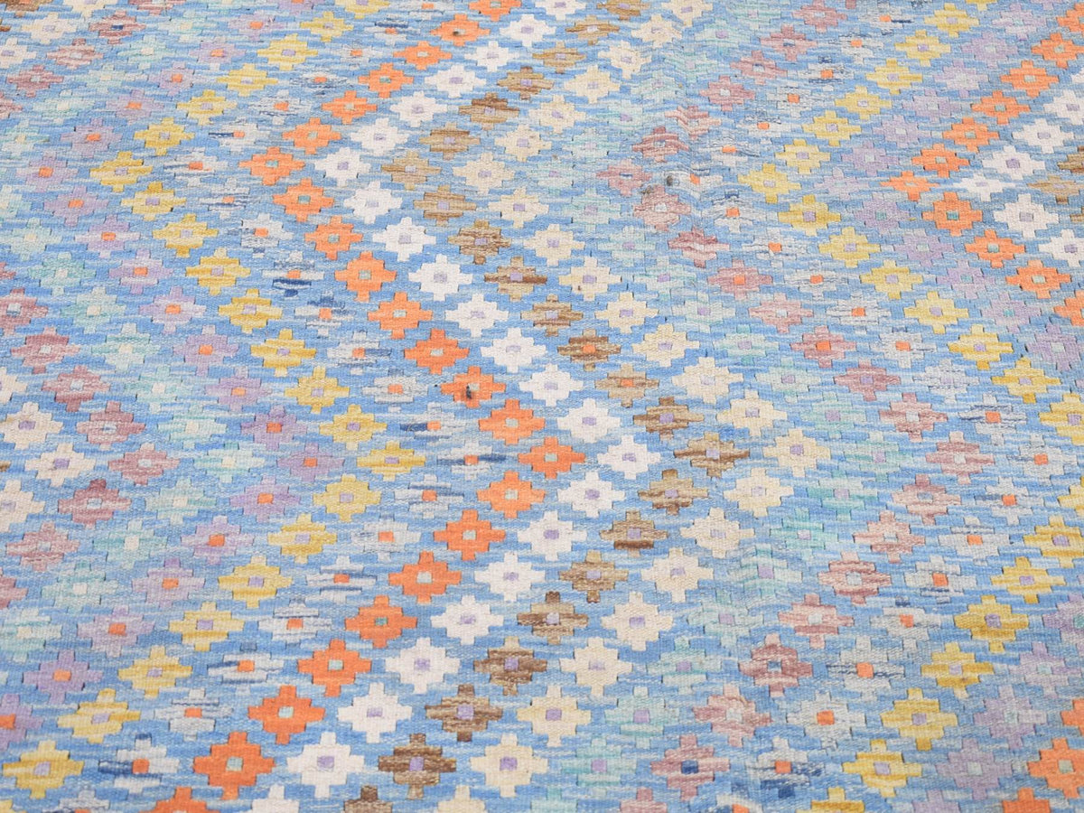 Kilim Tribal & Geometric hand-knotted wool rug in Blue, 10'3" x 13'3" — SKU O080086 (view 5)