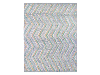 Grey 10'3" x 13'5" Tribal & Geometric Hand knotted Wool Rug - Sku: O080087