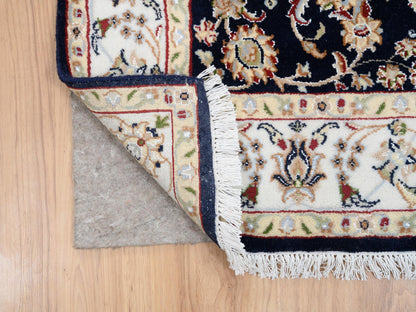 Nain Fine Oriental hand-knotted wool runner in Blue & Ivory, 2'8" x 9'10" — SKU O080089 (view 3)