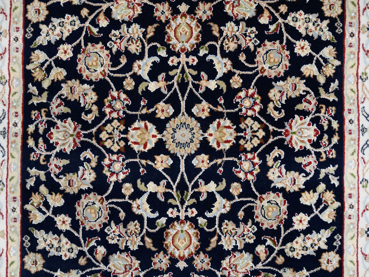 Nain Fine Oriental hand-knotted wool runner in Blue & Ivory, 2'8" x 9'10" — SKU O080089 (view 5)