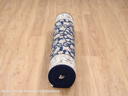 Nain Fine Oriental hand-knotted wool runner in Blue & Ivory, 2'8" x 9'10" — SKU O080089 (view 7)
