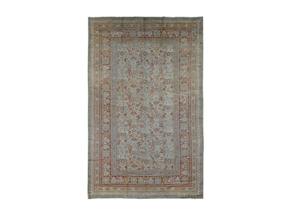 Antique hand-knotted wool rug in Beige, 8'7" x 14'10" — SKU O080099