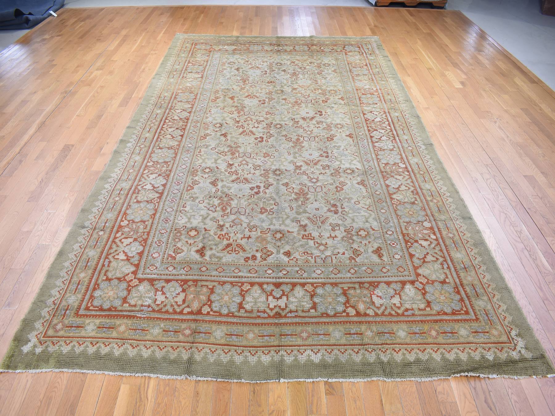 Antique hand-knotted wool rug in Beige, 8'7" x 14'10" — SKU O080099 (view 2)