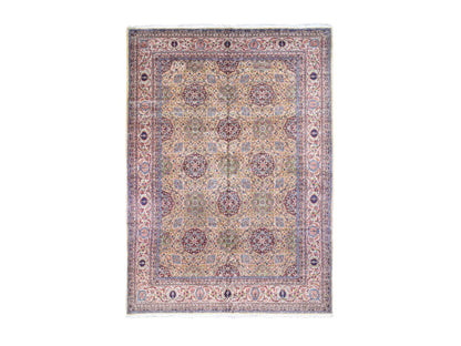 Yellow 11'5" x 15'9" Antique Hand knotted Wool Rug - Sku: O080111