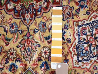 Yellow 11'5" x 15'9" Antique Hand knotted Wool Rug - Sku: O080111