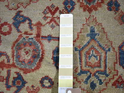 Mahal Antique hand-knotted wool rug in Beige & Navy Blue, 13'10" x 19'5" — SKU O080116 (view 7)