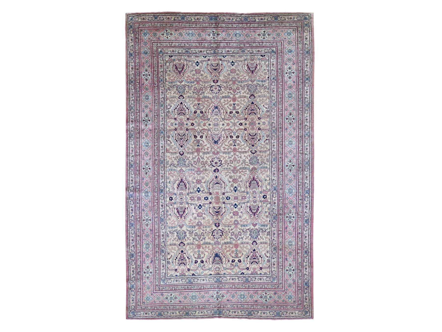Sivas Antique hand-knotted wool rug in Beige & Pink, 7'7" x 12'7" — SKU O080122