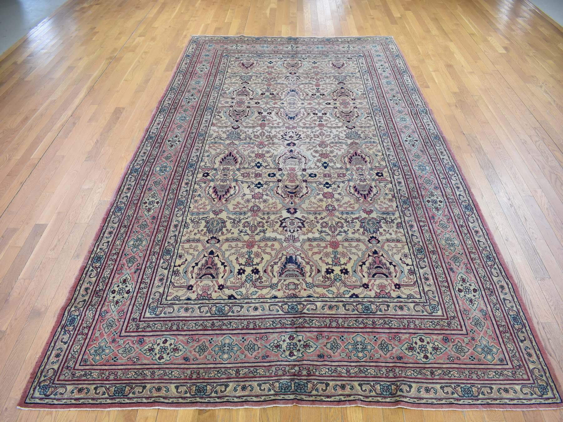 Sivas Antique hand-knotted wool rug in Beige & Pink, 7'7" x 12'7" — SKU O080122 (view 2)