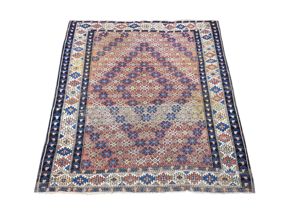 Kazak Kazak hand-knotted wool rug in Brown & Ivory, 3'9" x 4'8" — SKU O080138