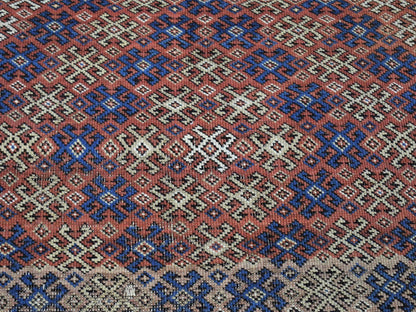 Brown 3'9" x 4'8" Kazak Hand knotted Wool Rug - Sku: O080138