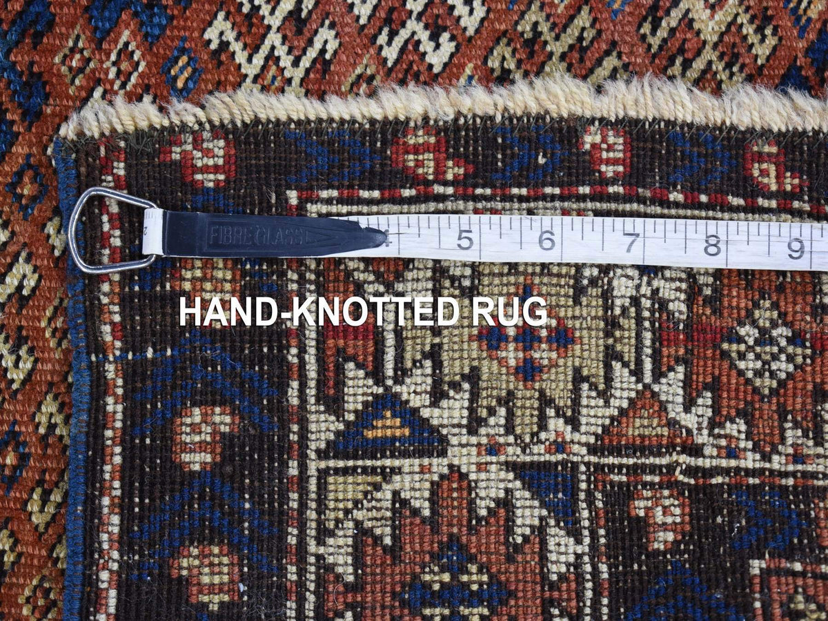 Kazak Kazak hand-knotted wool rug in Brown & Ivory, 3'9" x 4'8" — SKU O080138 (view 5)
