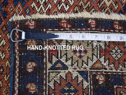 Kazak Kazak hand-knotted wool rug in Brown & Ivory, 3'9" x 4'8" — SKU O080138 (view 5)