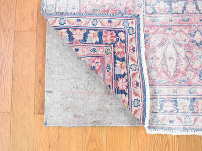 Kerman Vintage hand-knotted wool rug in Blue & Red, 10' x 12'10" — SKU O080139 (view 4)