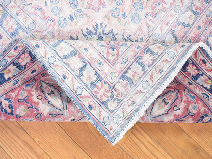 Kerman Vintage hand-knotted wool rug in Blue & Red, 10' x 12'10" — SKU O080139 (view 6)