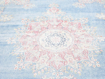Kerman Vintage hand-knotted wool rug in Blue & Red, 10' x 12'10" — SKU O080139 (view 8)