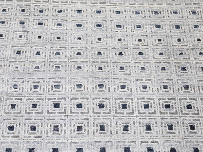 Modern / Contemporary hand-knotted wool/silk runner in Ivory, 2'8" x 8'1" — SKU O080149 (view 2)