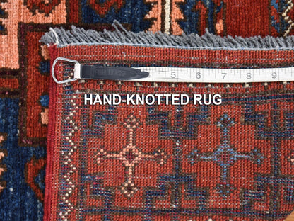 Ersari Tribal & Geometric hand-knotted wool rug in Red & Rust Red, 3'10" x 5'10" — SKU O080165 (view 5)