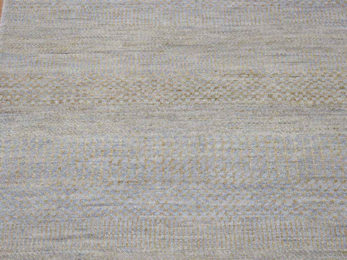 Gabbeh Modern / Contemporary hand-knotted wool/silk runner in Gray, 2'8" x 9'1" — SKU O080167 (view 2)
