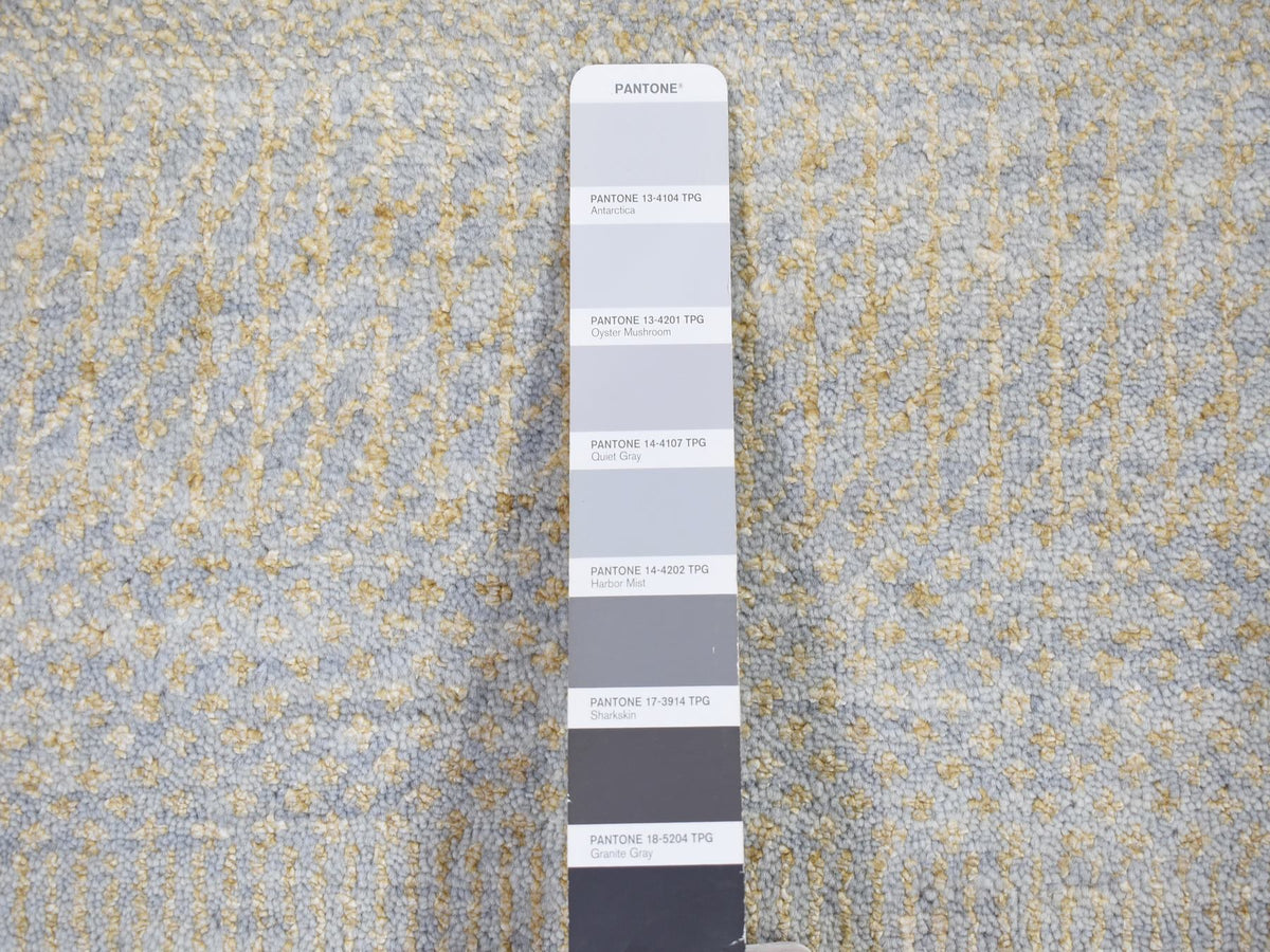 Gabbeh Modern / Contemporary hand-knotted wool/silk runner in Gray, 2'8" x 9'1" — SKU O080167 (view 3)