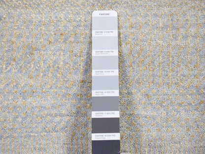 Gabbeh Modern / Contemporary hand-knotted wool/silk runner in Gray, 2'8" x 9'1" — SKU O080167 (view 3)