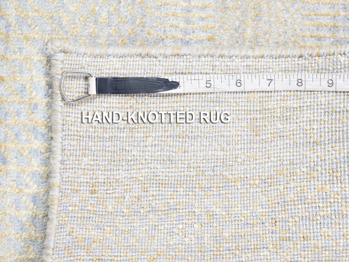 Gabbeh Modern / Contemporary hand-knotted wool/silk runner in Gray, 2'8" x 9'1" — SKU O080167 (view 5)