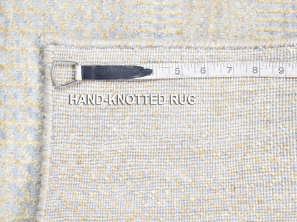 Gabbeh Modern / Contemporary hand-knotted wool/silk runner in Gray, 2'8" x 9'1" — SKU O080167 (view 5)