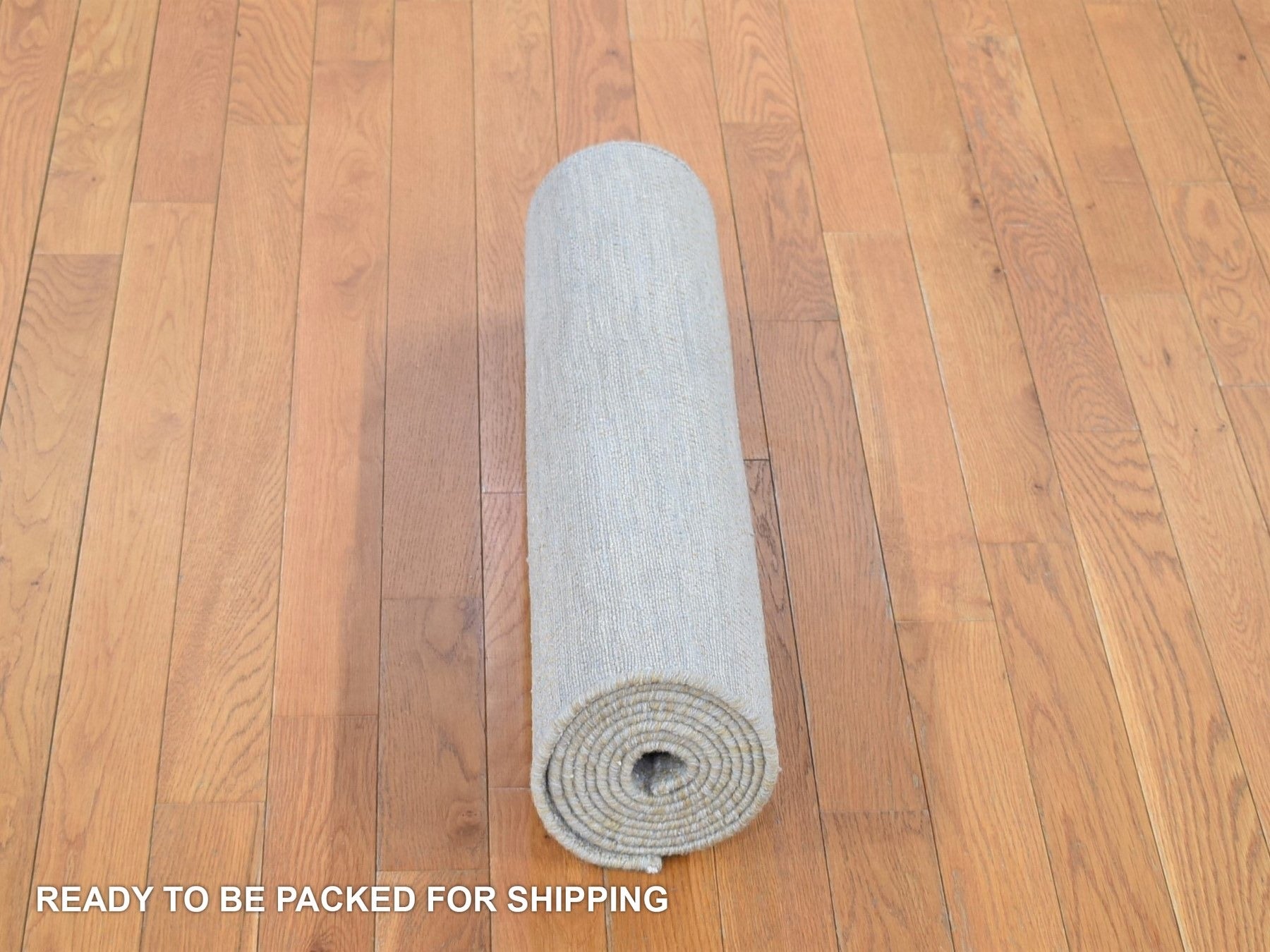 Gabbeh Modern / Contemporary hand-knotted wool/silk runner in Gray, 2'8" x 9'1" — SKU O080167 (view 6)