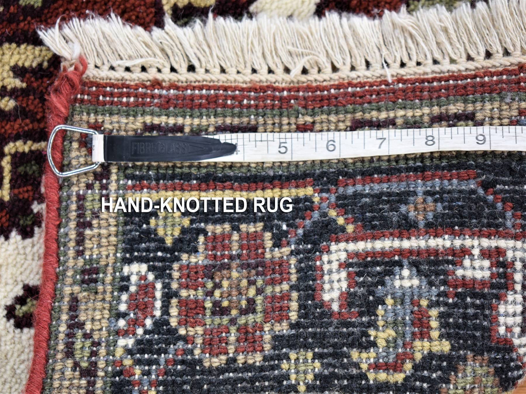 Heriz Heriz hand-knotted wool rug in Red & Navy Blue, 3'10" x 6'1" — SKU O080186 (view 5)