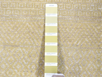 Green 3'1" x 5'1" Modern / Contemporary Hand knotted Wool/Silk Rug - Sku: O080194