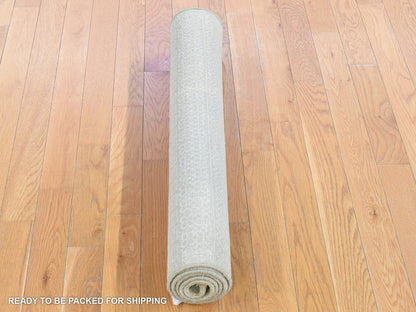 Green 3'1" x 5'1" Modern / Contemporary Hand knotted Wool/Silk Rug - Sku: O080194