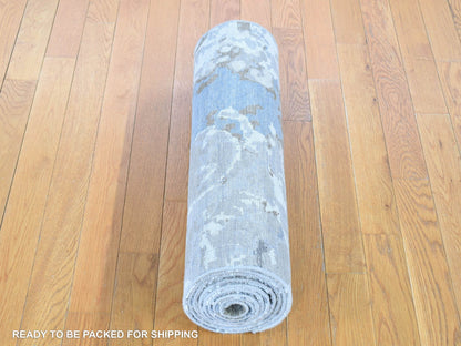 Beige 2'6" x 10'6" Modern and Contemporary Hand knotted Wool Rug - Sku: O080202
