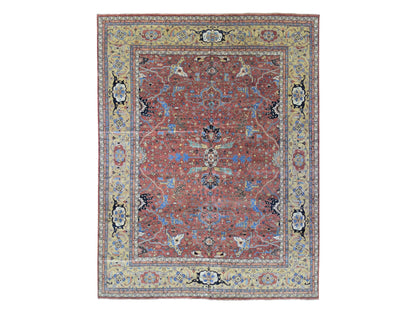 Heriz Heriz hand-knotted wool rug in Red & Yellow, 12' x 14'10" — SKU O080223