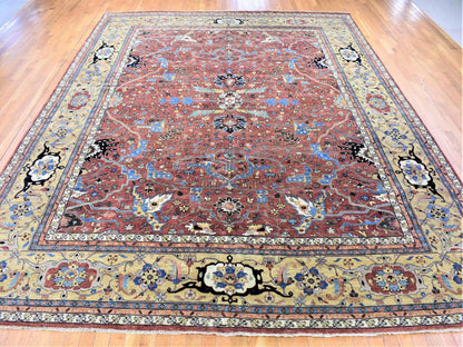 Heriz Heriz hand-knotted wool rug in Red & Yellow, 12' x 14'10" — SKU O080223 (view 2)