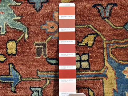 Heriz Heriz hand-knotted wool rug in Red & Yellow, 12' x 14'10" — SKU O080223 (view 4)