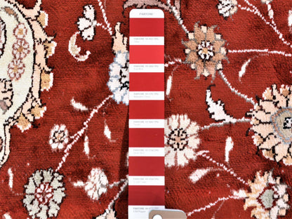 Tabriz Silk hand-knotted silk/cotton blend rug in Red & Ivory, 12' x 18'4" — SKU O080231 (view 4)