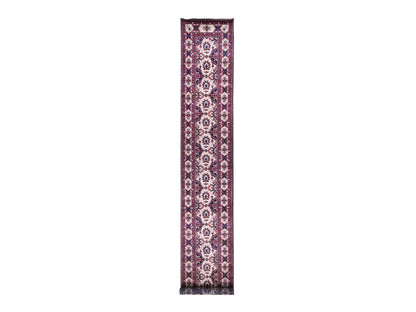 Tribal & Geometric hand-knotted wool runner in Pink & Pink Sand, 3' x 19' — SKU O080237