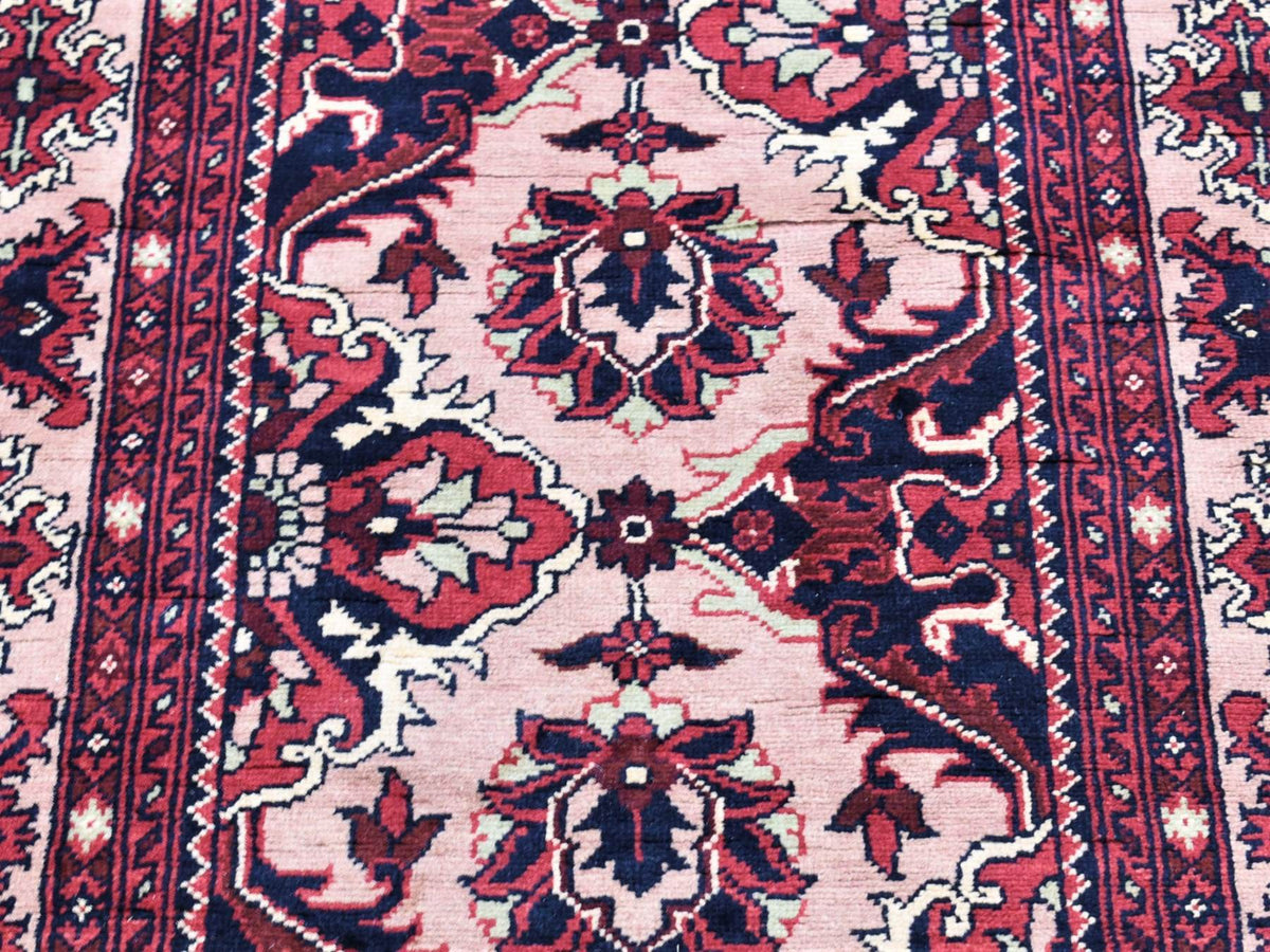 Tribal & Geometric hand-knotted wool runner in Pink & Pink Sand, 3' x 19' — SKU O080237 (view 2)