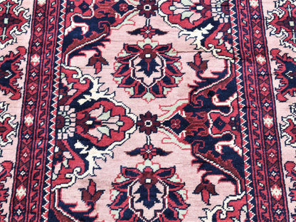 Tribal & Geometric hand-knotted wool runner in Pink & Pink Sand, 3' x 19' — SKU O080237 (view 2)