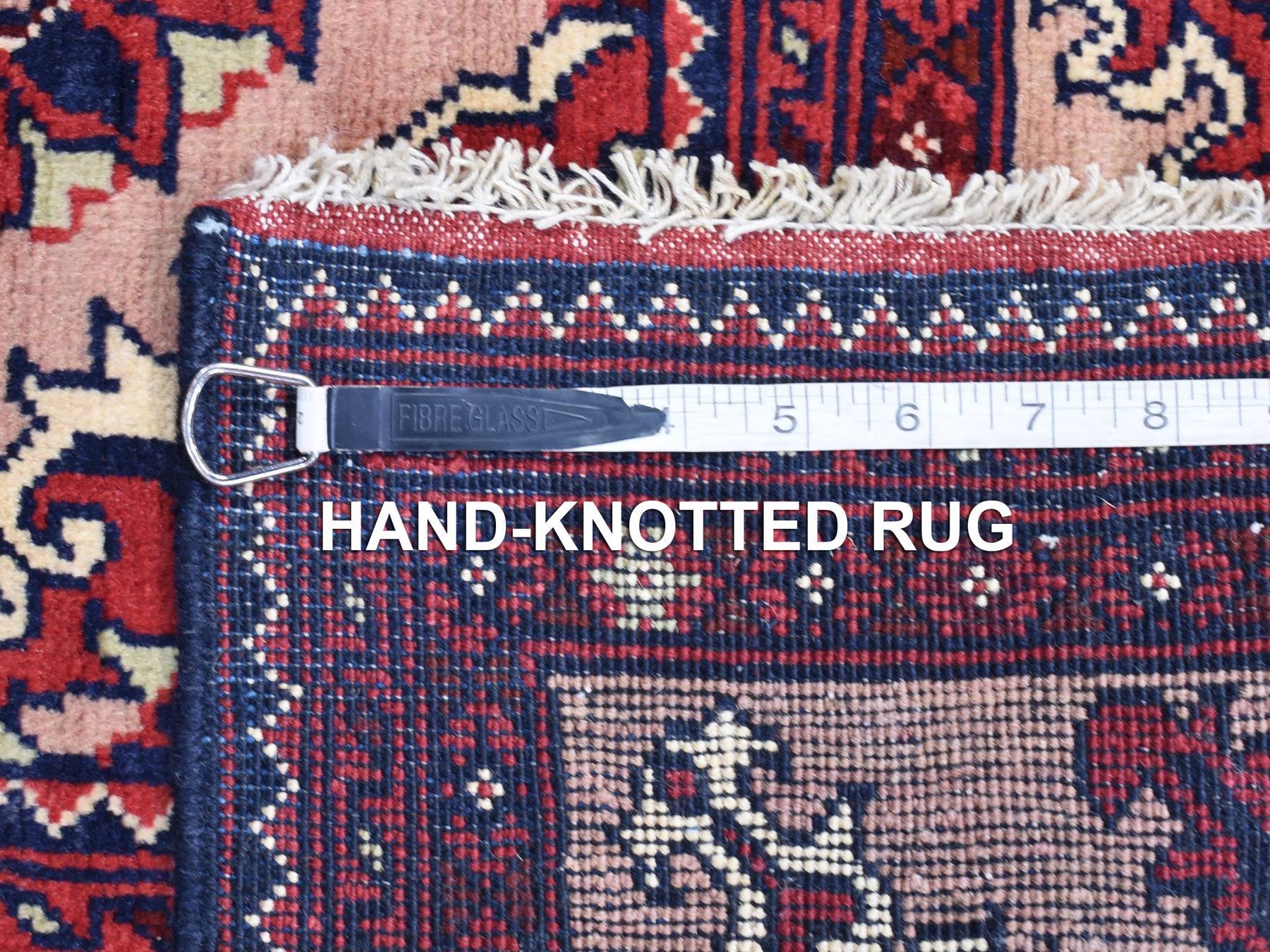 Tribal & Geometric hand-knotted wool runner in Pink & Pink Sand, 3' x 19' — SKU O080237 (view 5)